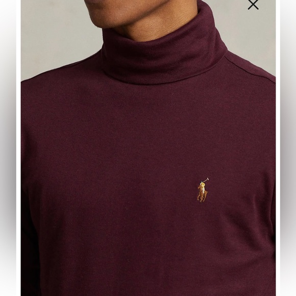 Polo Ralph Lauren Soft Cotton Wine Turtleneck - NWT - medium